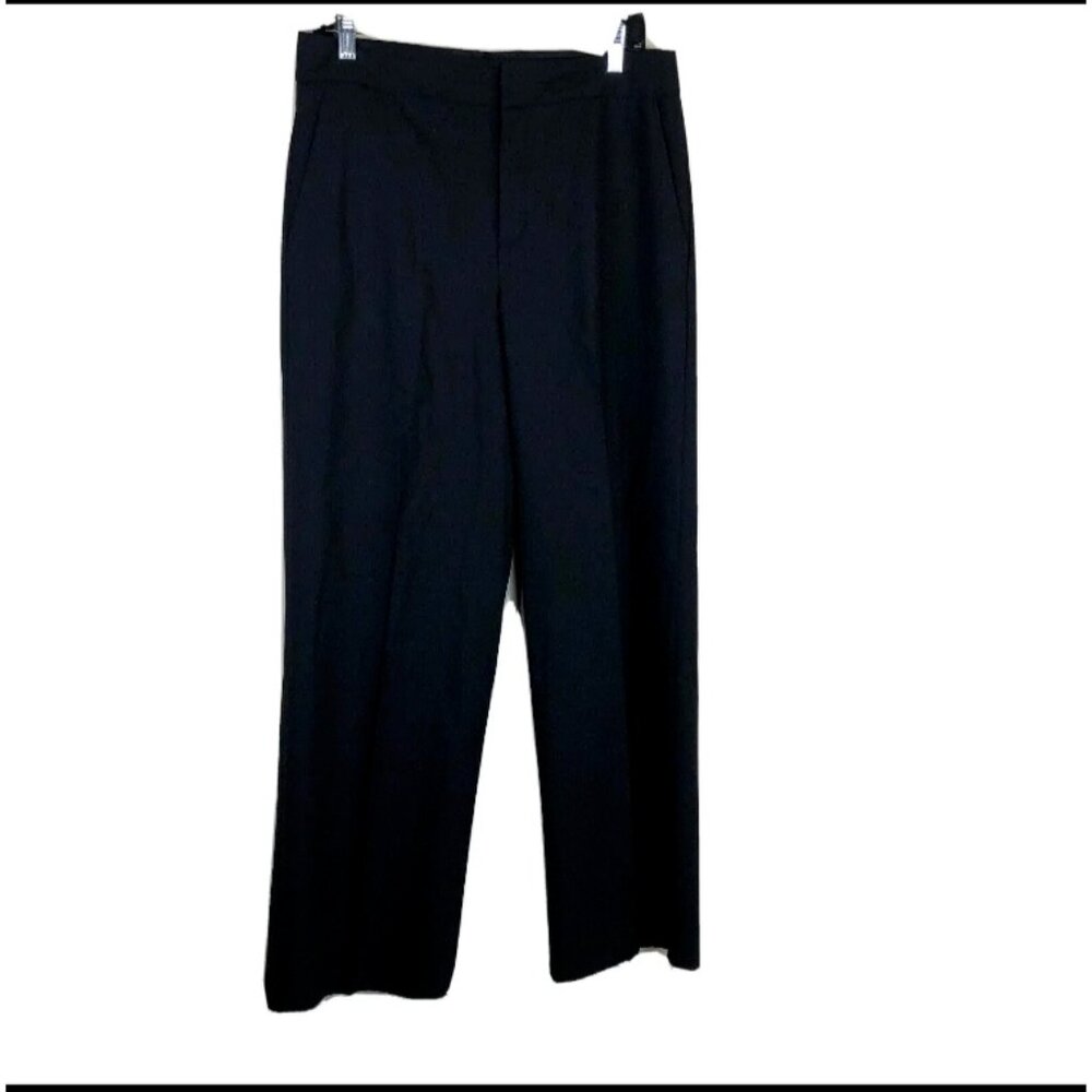 Everlane 8 Pants Black Slacks Womens Wool Blend Flat Front Casual Straight leg